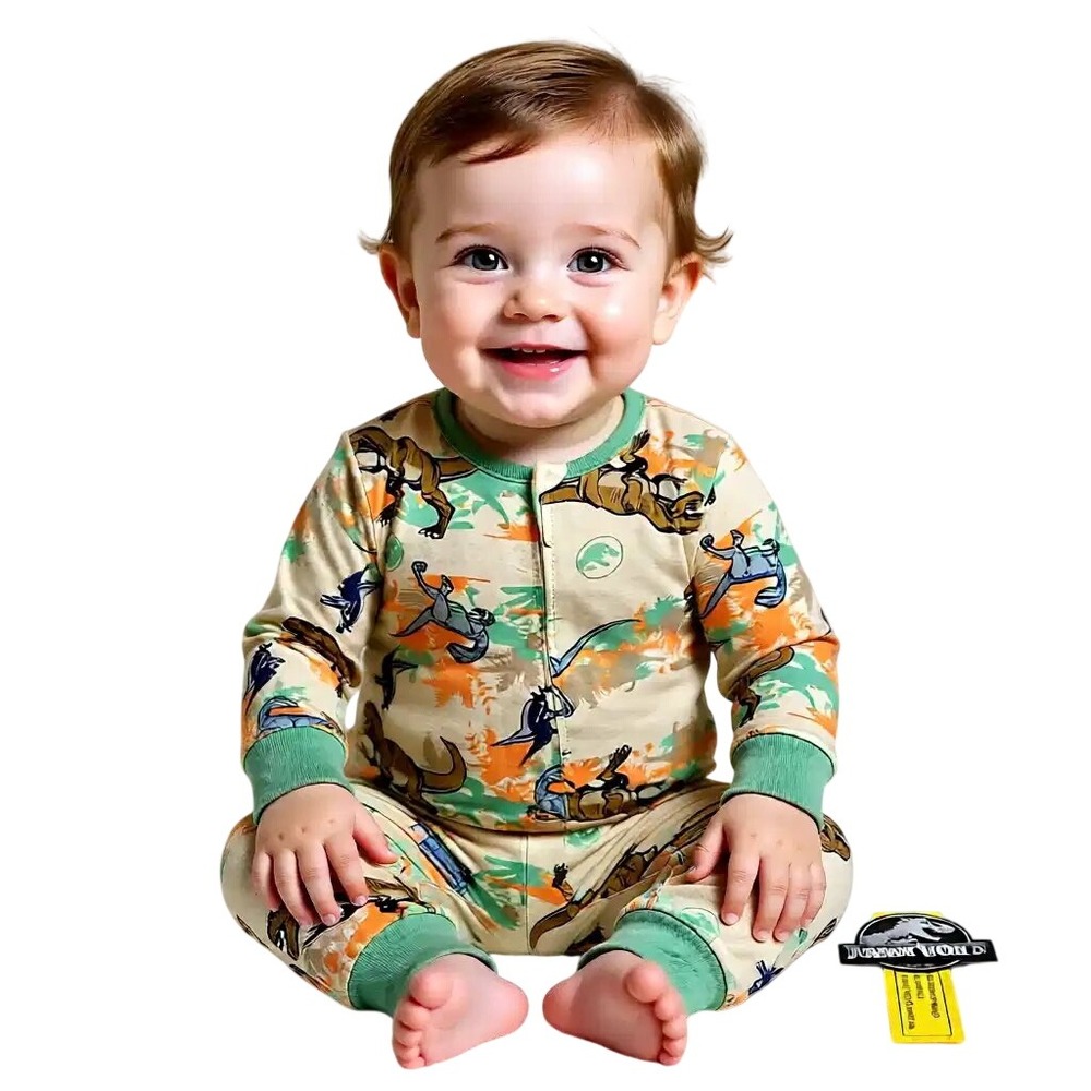 Jurassic World & Bluey Kids Pajamas Bundle 2 Pack Zip Up Sleepers 12 MOs NWT